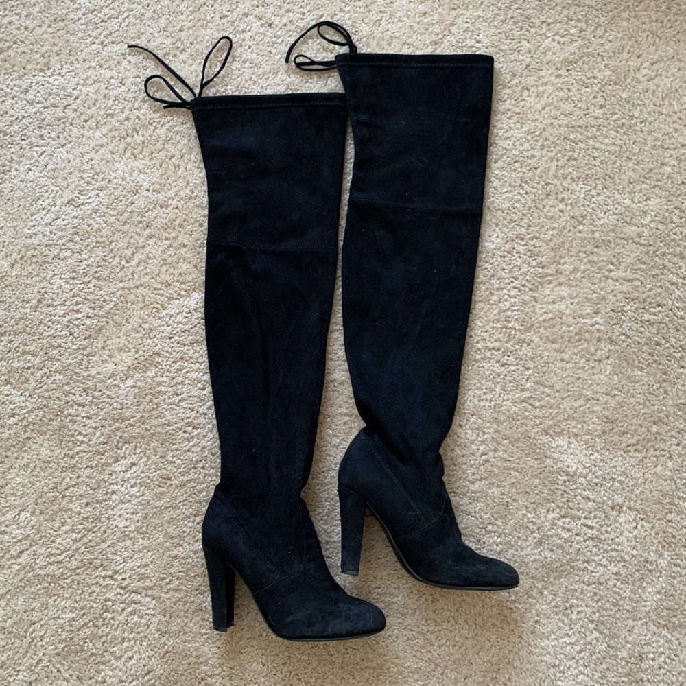 Steve Madden Size 6 Black Over-The Knee Boots